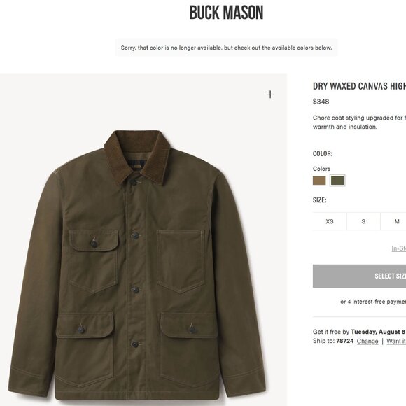Buck Mason Canvas Highland Jacket - Picture 5 of 5